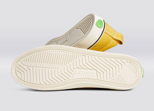 OCA Low Stripe Spice Yellow Canvas Contrast Thread Sneaker Men