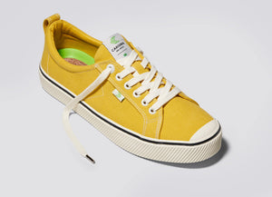 OCA Low Stripe Spice Yellow Canvas Contrast Thread Sneaker Men