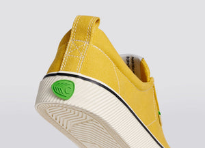 OCA Low Stripe Spice Yellow Canvas Contrast Thread Sneaker Men