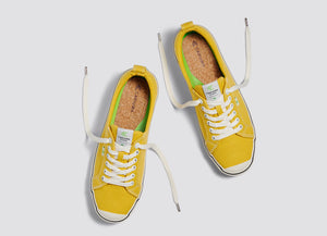 OCA Low Stripe Spice Yellow Canvas Contrast Thread Sneaker Women