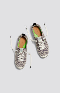 OCA Low Stripe Zebra Print Grey Suede Sneaker Men