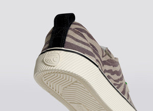 OCA Low Stripe Zebra Print Grey Suede Sneaker Men