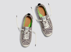 OCA Low Stripe Zebra Print Grey Suede Sneaker Men