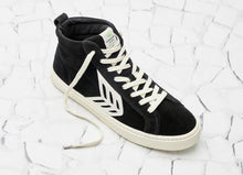 Load image into Gallery viewer, CATIBA High Black Suede Ivory Logo Sneaker Men
