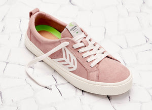 CATIBA Low Rose Suede Ivory Logo Sneaker Women