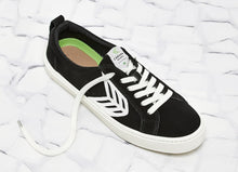 Load image into Gallery viewer, CATIBA Low Black Suede Ivory Logo Sneaker Women
