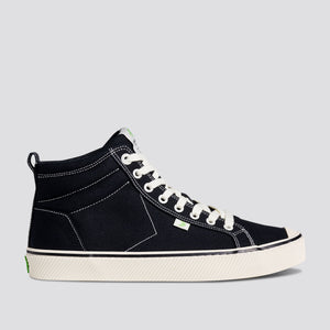 OCA High Stripe Black Canvas Contrast Thread Sneaker Women
