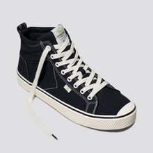 Load image into Gallery viewer, OCA High Stripe Black Canvas Contrast Thread Sneaker Women
