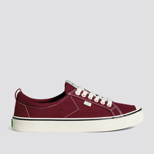 Load image into Gallery viewer, OCA Low Stripe Burgundy Red Canvas Sneaker Women
