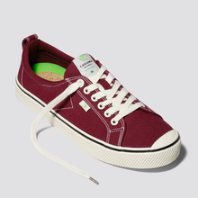 Load image into Gallery viewer, OCA Low Stripe Burgundy Red Canvas Sneaker Women
