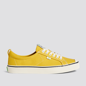 OCA Low Stripe Spice Yellow Canvas Contrast Thread Sneaker Women
