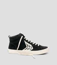 Load image into Gallery viewer, CATIBA High Black Suede Ivory Logo Sneaker Men
