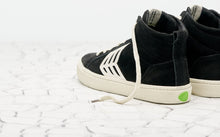 Load image into Gallery viewer, CATIBA High Black Suede Ivory Logo Sneaker Men
