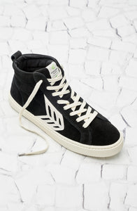 CATIBA High Black Suede Ivory Logo Sneaker Men