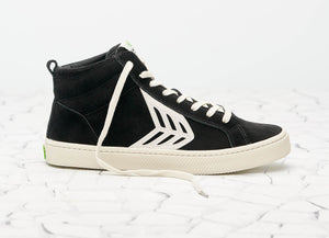 CATIBA High Black Suede Ivory Logo Sneaker Men