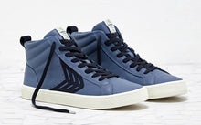 Load image into Gallery viewer, CATIBA High Cloud Blue Premium Leather Navy Logo Sneaker Women
