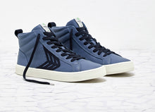 Load image into Gallery viewer, CATIBA High Cloud Blue Premium Leather Navy Logo Sneaker Women
