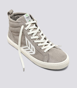 CATIBA High Cloud Grey Suede Ivory Logo Sneaker Men