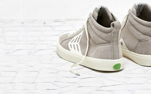 CATIBA High Cloud Grey Suede Ivory Logo Sneaker Women
