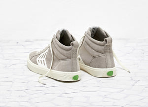 CATIBA High Cloud Grey Suede Ivory Logo Sneaker Women