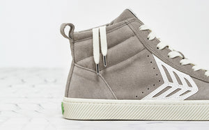 CATIBA High Cloud Grey Suede Ivory Logo Sneaker Men