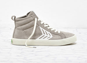 CATIBA High Cloud Grey Suede Ivory Logo Sneaker Men