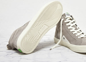 CATIBA High Cloud Grey Suede Ivory Logo Sneaker Men