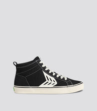 Load image into Gallery viewer, CATIBA High Stripe Black Suede and Canvas Contrast Thread Sneaker Women
