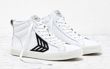 Load image into Gallery viewer, CATIBA High Off White Leather Black Logo Sneaker Women

