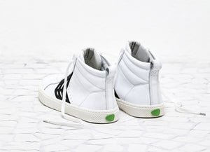 CATIBA High Off White Leather Black Logo Sneaker Men