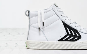 CATIBA High Off White Leather Black Logo Sneaker Men