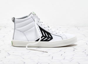 CATIBA High Off White Leather Black Logo Sneaker Men