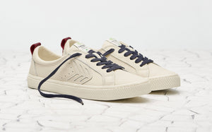 CATIBA Low Beige/Burgundy Premium Leather Sneaker Women