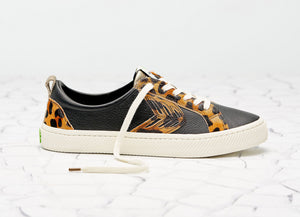 CATIBA Low Black/Leopard Premium Leather Sneaker Women