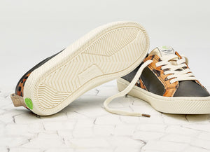 CATIBA Low Black/Leopard Premium Leather Sneaker Women
