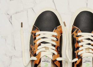 CATIBA Low Black/Leopard Premium Leather Sneaker Women