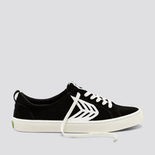 Load image into Gallery viewer, CATIBA Low Black Suede Ivory Logo Sneaker Women
