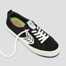 Load image into Gallery viewer, CATIBA Low Black Suede Ivory Logo Sneaker Women
