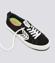 Load image into Gallery viewer, CATIBA Low Black Suede Ivory Logo Sneaker Men
