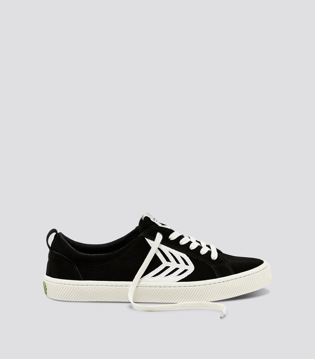 CATIBA Low Black Suede Ivory Logo Sneaker Men