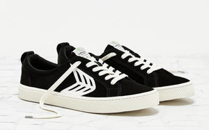 CATIBA Low Black Suede Ivory Logo Sneaker Men