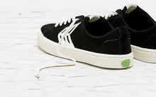 Load image into Gallery viewer, CATIBA Low Black Suede Ivory Logo Sneaker Men
