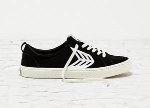 CATIBA Low Black Suede Ivory Logo Sneaker Men