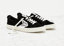 Load image into Gallery viewer, CATIBA Low Black Suede Ivory Logo Sneaker Women
