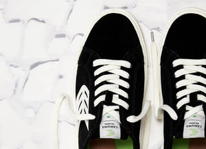 CATIBA Low Black Suede Ivory Logo Sneaker Men