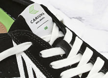 Load image into Gallery viewer, CATIBA Low Black Suede Ivory Logo Sneaker Men
