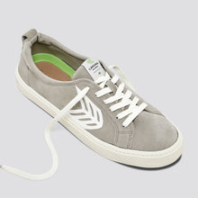 Load image into Gallery viewer, CATIBA Low Cloud Grey Suede Ivory Logo Sneaker Men
