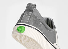 Load image into Gallery viewer, CATIBA Low Stripe Charcoal Grey Suede and Canvas Contrast Thread Sneaker Women
