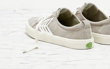 Load image into Gallery viewer, CATIBA Low Cloud Grey Suede Ivory Logo Sneaker Women
