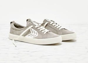 CATIBA Low Cloud Grey Suede Ivory Logo Sneaker Women